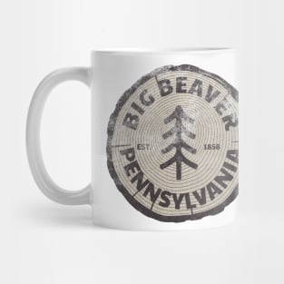 Big Beaver, PA - Cut Wood (Distressed) Mug